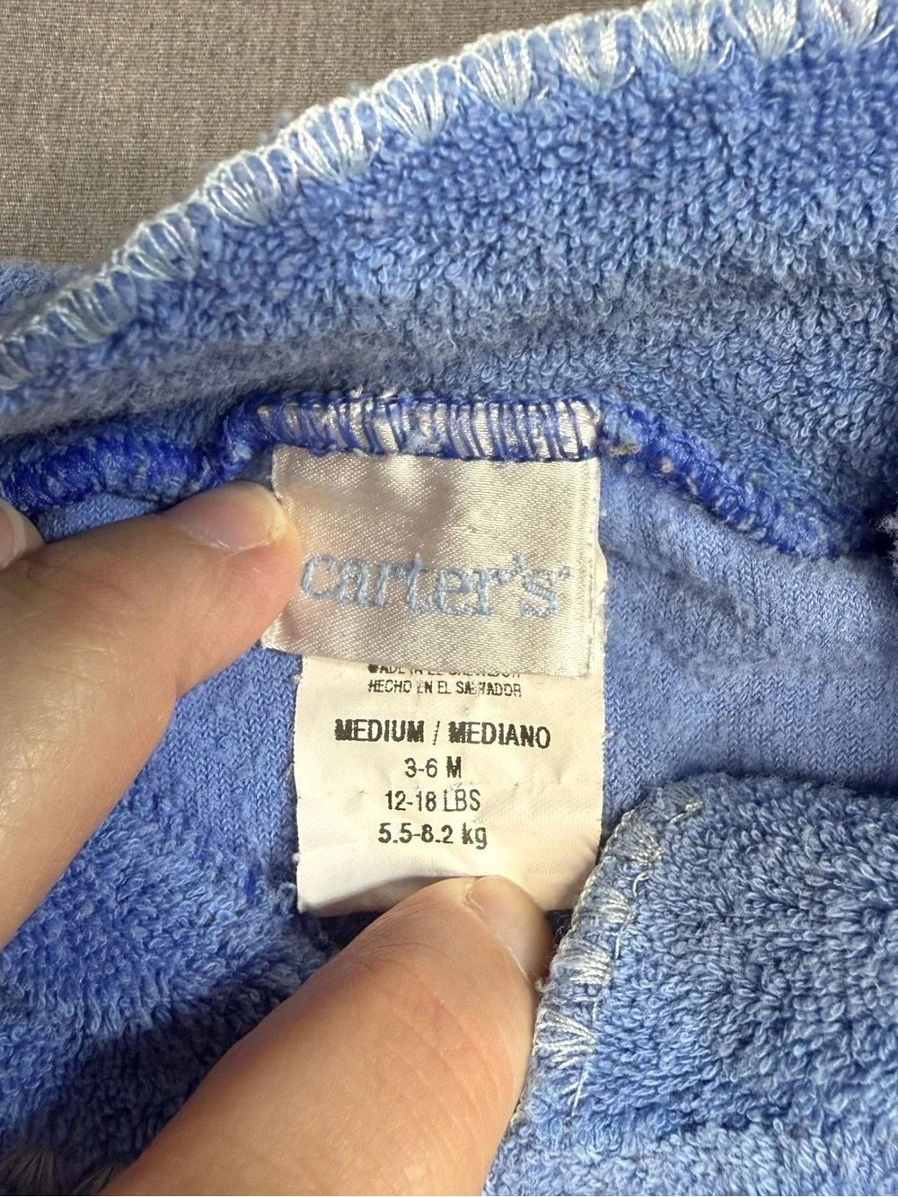 Vintage Carter's Light Blue Plush Footed One-Piece with Turtle & Car Embroidery